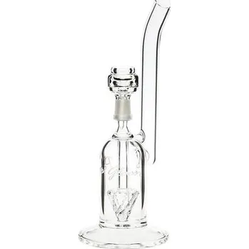 Skleněný bong Pure Glass 11" Arrow Perc Bubbler Male, 14mm (Skleněný bong Pure Glass Bubbler z prvotřídního borosilikátového skla, vyrobený pro ty, kteří chtějí špičkový design a vynikající trvanlivost za dostupnou cenu.)