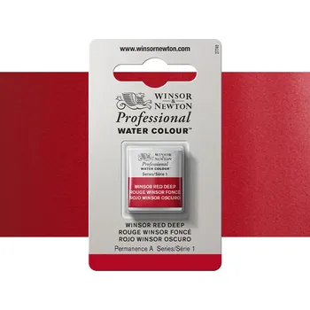 Vodová barva Akvarelová barva Winsor & Newton Professional, půlpánvička - Winsor Red Deep