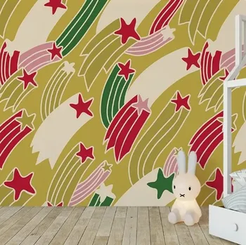 Fototapeta Solution Media 3D tapety - Kreslené hvězdy MU4802 4 - Slámová textura - Vliesová tapeta - 300g/m2