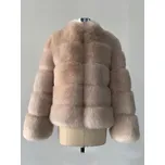 Prošívaný chlupatý kožich - bunda se stojáčkem Barva: Khaki, Velikost: XL