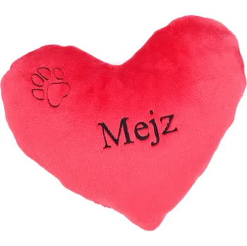 Hračka pro psa Polštář SRDCE pro psy - s výšivkou jména (různé barvy) Vyberte barvu: červená