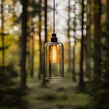 Your Design Minimalistické skleněné svítidlo Easy One Sklo: Kouřové, Barva objímky: Zlatá E-E27/KZ