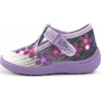 Dívčí bačkory Nazo plátěné přezůvky 013 CW fialová, velikost 21