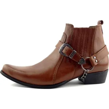 Pánská zimní obuv Selma westernové boty na motorku koně 1220 světle hnědá, velikost 45