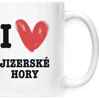 Hrnek malý bílý s potiskem I love Jizerské hory
