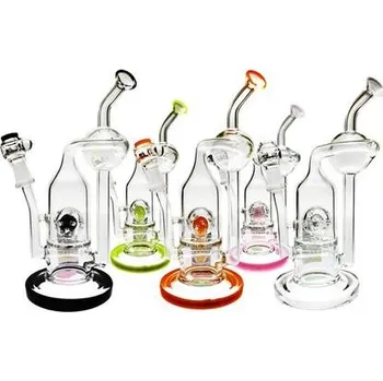 Skleněný bong Pure Glass Inline & Solaris Perc, 19cm - různé barvy (Avandgardní skleněný bong Pure Glass v různých barvách, vysoký 19 cm.)