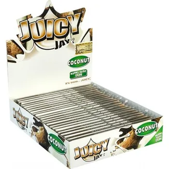 Papírky JUICY JAY'S King Size, Kokos, 32ks v balení | box 24ks (Papírky JUICY JAY´S KS Kokos 32ks v balení, box 24 kusů.)