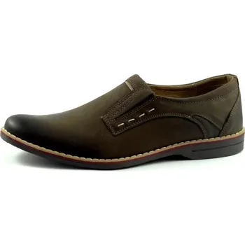 Pánské polobotky Pánská mokasina s ozdobným šitím, velikost 45