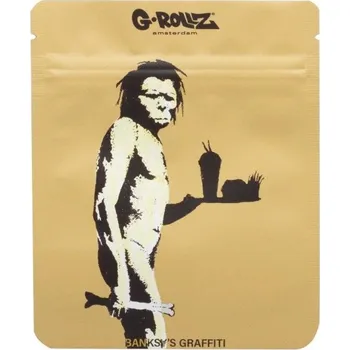 Zip sáček G-Rollz | Banksy's Graffiti 'Fast Food Caveman', 100x125 mm - 1ks (Zip sáček G-Rollz - Banksy's Graffiti 'Fast Food Caveman', 100x125 mm.)