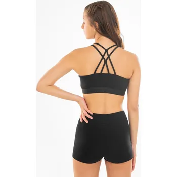 Podprsenka DOMYOS Dívčí top na moderní tanec s tenkými ramínky černý 12 LET ČERNÁ