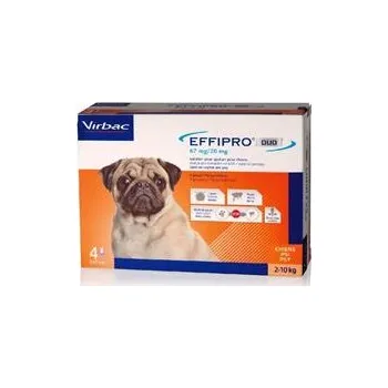 Antiparazitikum pro psa Effipro DUO Dog S (2-10kg)- 1 balení (4x0,67ml) 1 balení