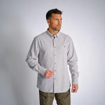 Pánské tričko SOLOGNAC Košile 100 kostkovaná 4XL BÍLÁ