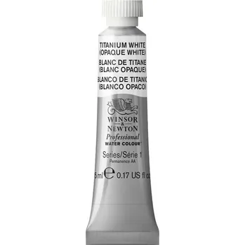 Vodová barva Akvarelová barva Winsor & Newton Professional, 5ml - Titanium White