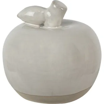 Vánoční dekorace Béžová porcelánová dekorace jablko Apple M - Ø 10*10 cm