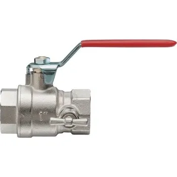 Vodovodní kohout IVR 68 SPURGO kulový kohout FF1/2", závitový, vypouštěcí, plnoprůtočný, páka, voda, poniklovaný