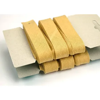 Nit Snový svět Šikmý bavlněný proužek 14mm - balení 5 m - okrová