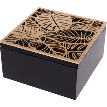 Úložný box Dřevěná krabička, 15 x 8 cm, hnědá