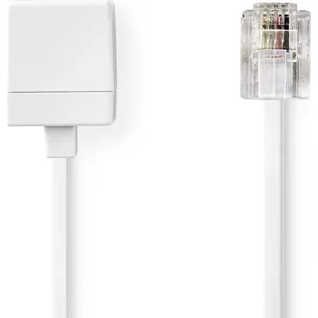 Síťový kabel Nedis telefonní prodlužovací kabel zástrčka RJ11 zástrčka - zásuvka RJ11, 5 m, bílý (TCGL90205WT50)