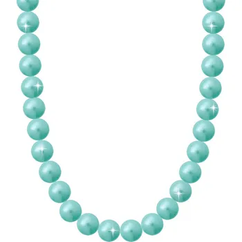 Náhrdelník biju Perlový náhrdelník s umělými perlami - tyrkysové barvy 6000657-6 Průměr perly: 6 mm