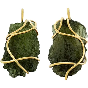 Náušnice Zlaté náušnice s vltavíny 2000026280002