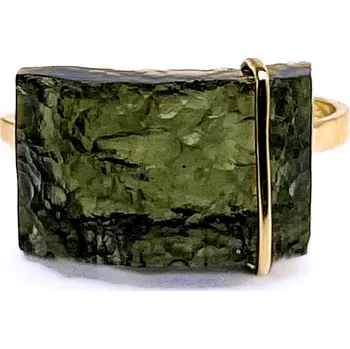 Prsten Zlatý prsten s vltavínem 2,75 g