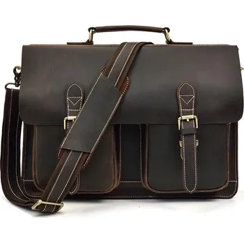 Pánská aktovka Prostorná aktovka v retro stylu Barva (Varianta): tmavě Brwon 2