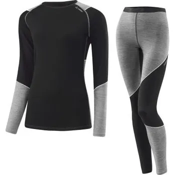 Set dámského termoprádla Löffler LONG TRANSTEX MERINO 2022 set dámského termo prádla 44/XXL - černá/šedá + DÁREK + Doprava ZDARMA