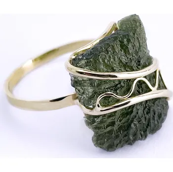 Prsten Zlatý prsten s vltavínem 2000092080001