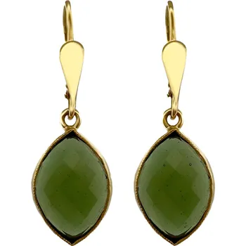 Náušnice Zlaté náušnice s vltavíny 2000307290003