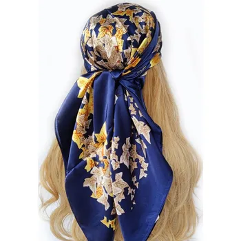 Šátek Moderní hedvábný šátek 90x90 cm - pokrývka hlavy Barva: 6