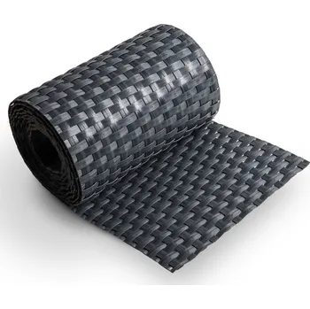 Příslušenství pro plot Šedý plastový ratanový stínící pás "umělý ratan" - 255 x 19 cm