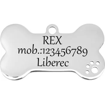 psí známka Šperky4U Ocelová psí známka - kost - PZ043