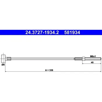 Brzdový systém Tažné lanko, parkovací brzda ATE 24.3727-1934.2