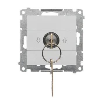 vypínač SIMON TWZK.01/143 Spínač žaluziový na klíč, 3 polohový, řazení 1-0-2, 5 A / 250 V~ bílá