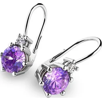 Náušnice Dámské náušnice bílé zlato 585/1000 přírodní diamant 1.50 ct G/SI tanzanity a tanzanit 10857-B-TAN