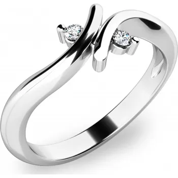 Prsten Dámský prsten bílé zlato 585 přírodní diamant 0.050 ct G/SI 10850-B velikost 50