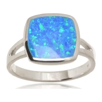 Prsten Dámský stříbrný prsten s modrým opálem STRP0513F