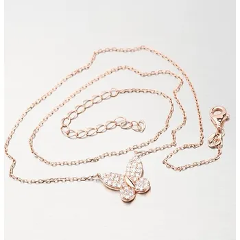 Náhrdelník Dámský náhrdelník stříbro 925 zirkon motýl v barvě N1802326-2493-SLX délka 42 cm