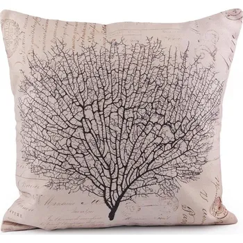 Povlak na polštářek Povlak na polštář 45x45 cm 2 šedobéžová větvička