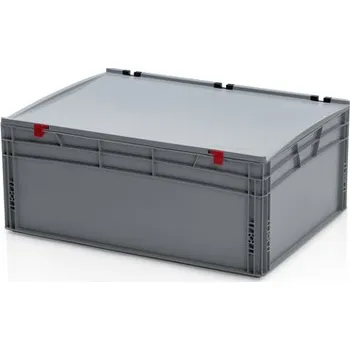 Úložný box Plastová EURO přepravka s víkem - plný úchyt, 80x60x33,5 cm, slevy