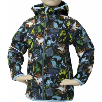 Dívčí bunda Bunda softshell Fantom BUN 1605 Barevná s dinosaury 2023 Velikost: 104