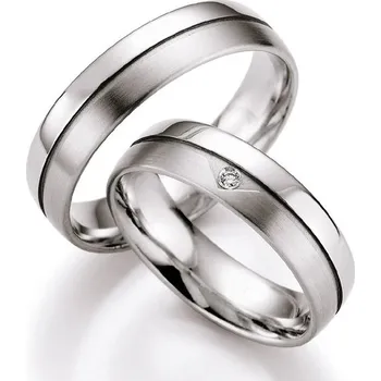 Prsten Snubní prsteny bílé zlato 585 přírodní diamant 0.015 ct SP-501