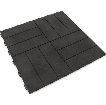 Hnědá plastová terasová dlažba Linea Marte (dřevo) - 55,5 x 55,5 x 1,3 cm