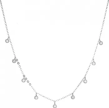 Náhrdelník Stříbrný náhrdelník s 9 malými kulatými zirkonky 12056.1 crystal