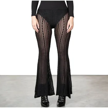 Dámské kalhoty kalhoty dámské KILLSTAR - Franca Flares - Black - 4XL