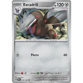 Sběratelská karetní hra Excadrill 147/197 - Obsidian Flames Typ karty: Non-Holo