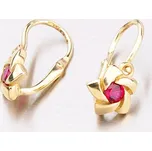 Dětské náušničky žluté zlato 585 zirkon kytičky 52DN-2201ZČ