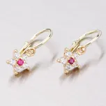 Dětské náušničky žluté zlato 585 zirkon se 52DN-2118ZČB