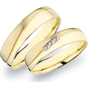 Prsten Snubní prsteny žluté zlato 585 zirkon 0.075 ct G/SI SP-281