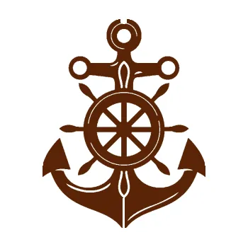 Samolepící dekorace SAMOLEPKA Kotva 005 levá s kormidlem (15 - hnědá) NA AUTO, NÁLEPKA, FÓLIE, POLEP, TUNING, VLASTNÍ TEXT, TISK, AUTOSAMOLEPKY.cz, POLEPY, OBRÁZEK, LOGO, SAMOLEPKY